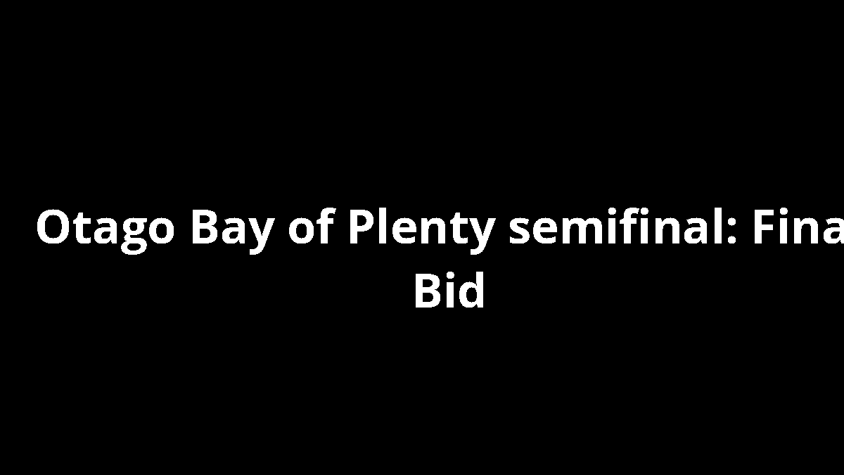 Otago Bay of Plenty semifinal: Final Bid