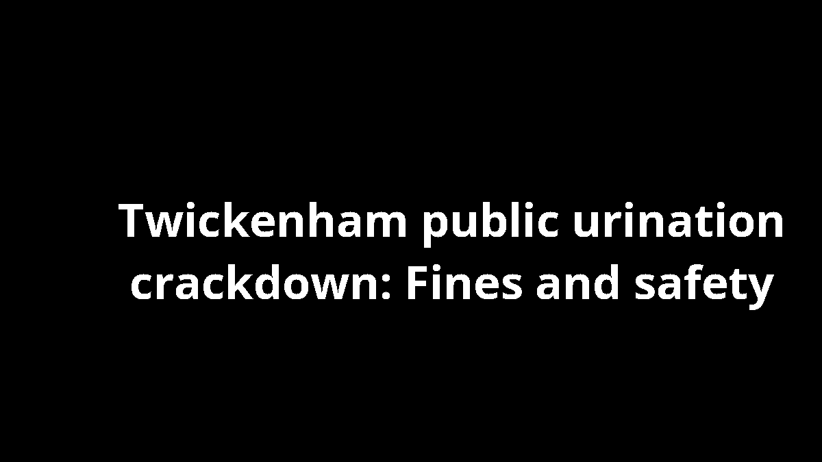 Twickenham public urination crackdown: Fines and safety